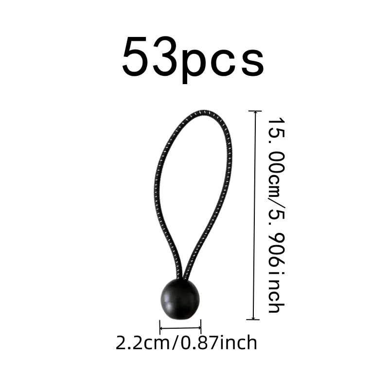 53 pcs Polka Dot Pattern Design 15cm Polka Dot Elastic Cords, great for Outdoor Tent Binding, Tough Anti-Deformation