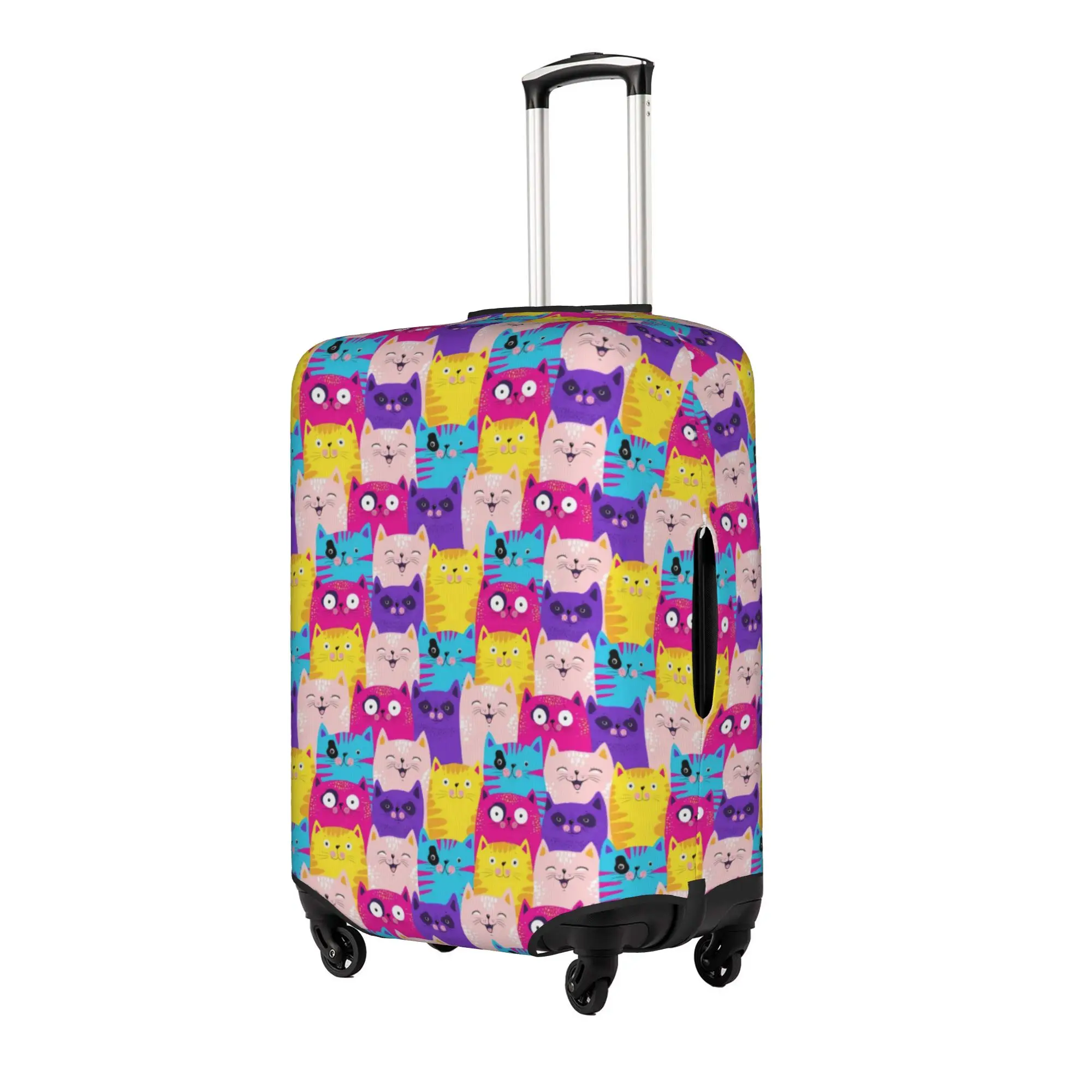 Funny Colourful Creative Cat Printed  Suitcase Cover Dust Proof  Luggage Protective Covers for 18-32 inch