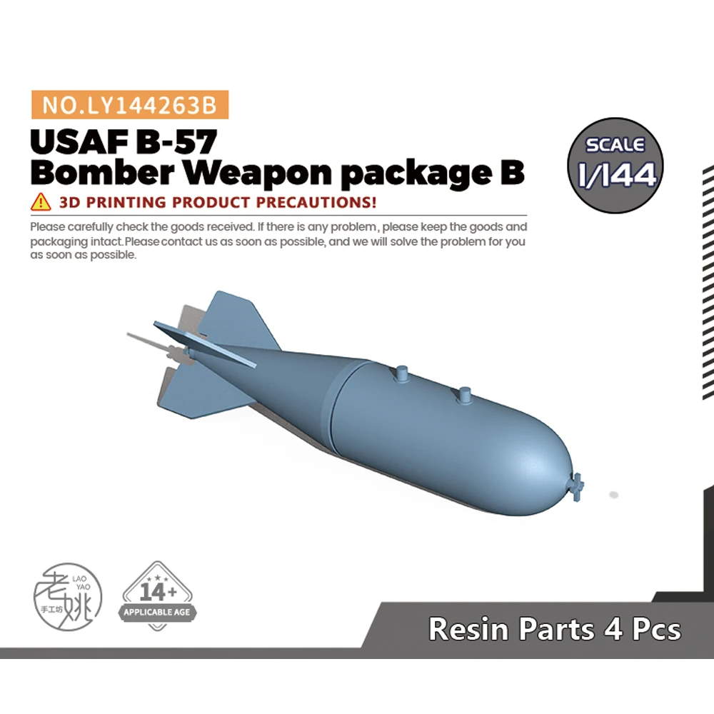 Yao's Studio LY144263B 1/144 Model Upgrade Parts USAF B-57 Bomber Weapon package B 4pcs