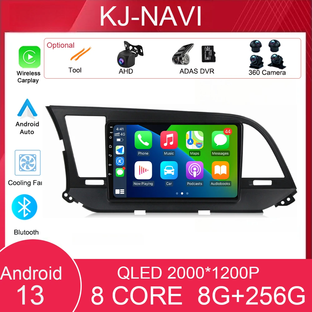 

Touch Screen Car Navigation Radio Android 13 Carplay For Hyundai Elantra 6 2015 2016 2017 2018 Carplay GPS Navigation Multimedia
