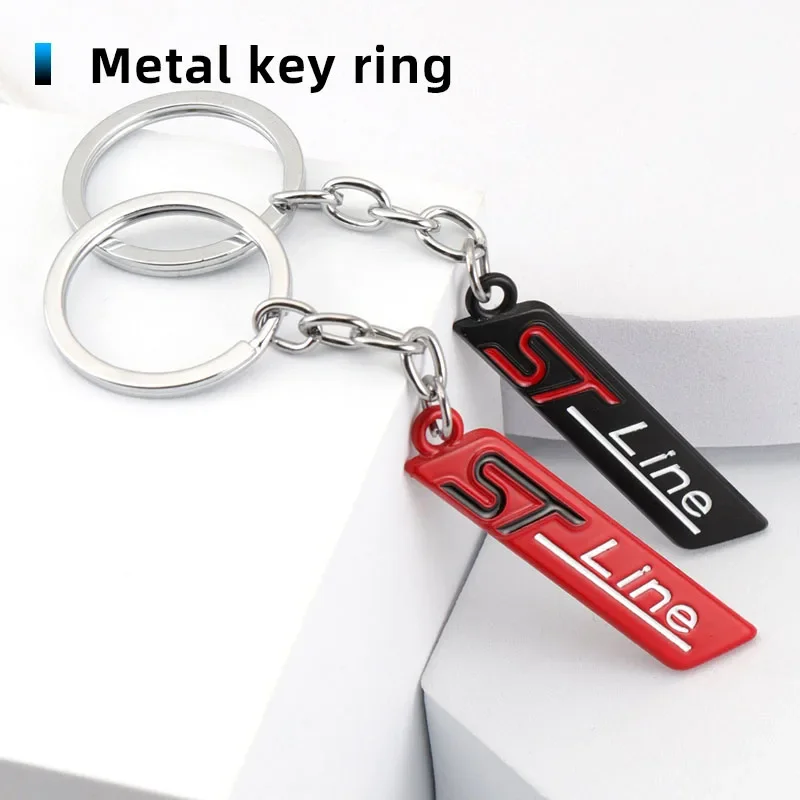 ST Line Remote Fob Keychain Key Ring Car Key Decor Holder for Territory Edge Mustang Ranger EcoSport Focus