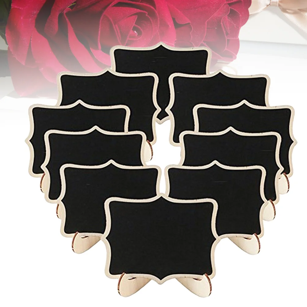 12pcs Mini Chalkboard Blackboard Message Board Wooden Edge Table Sign For Wedding Party Kids Shop Label Display Decorative