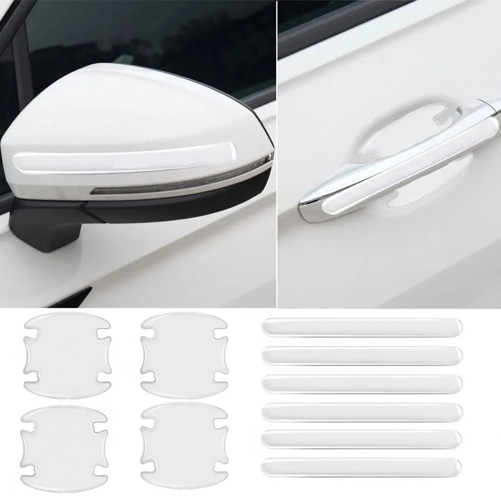 4/8Pcs Car Door Handle Bowl Scratch Protective Stickers Invisible Cars Sticker Car Handle Anti-collision Protection Strip