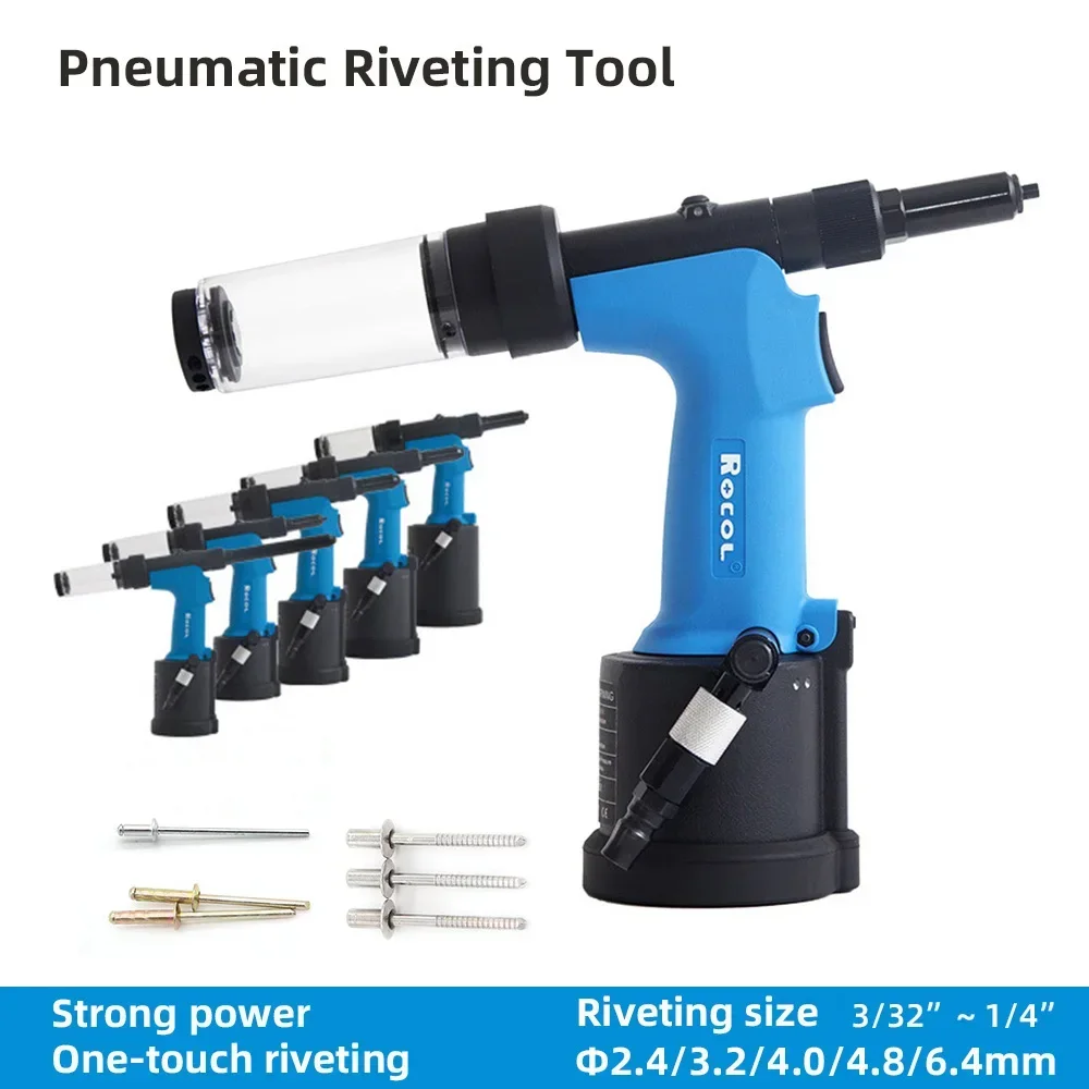 Industrial  Heavy Pneumatic Blind Rivet Air Automatic Self Suction 2.4 3.2 4.0 4.8 6.4mm Stainless Steel Riveting tool