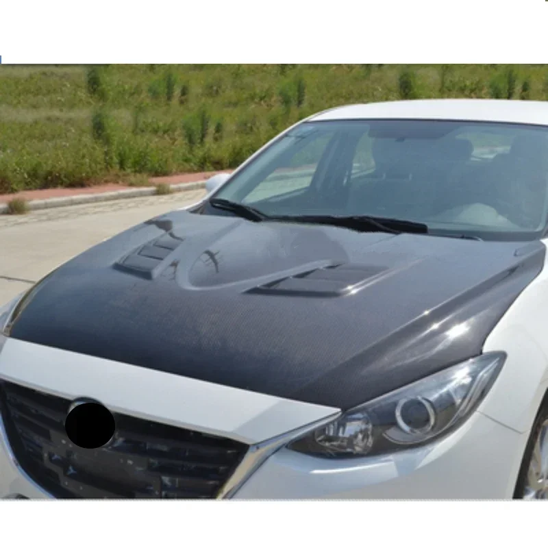Carbon Fiber Hood Scoop for Mazda3  Axela  2014 2016 2017 Modified RX8 High Gloss Body Kit