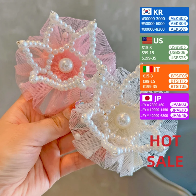

Children's Pearl Crown Hairpin Mesh Duckbill Clip One-year-old Hairpin Princess Sweet Temperament Top Clip Hair Accessories