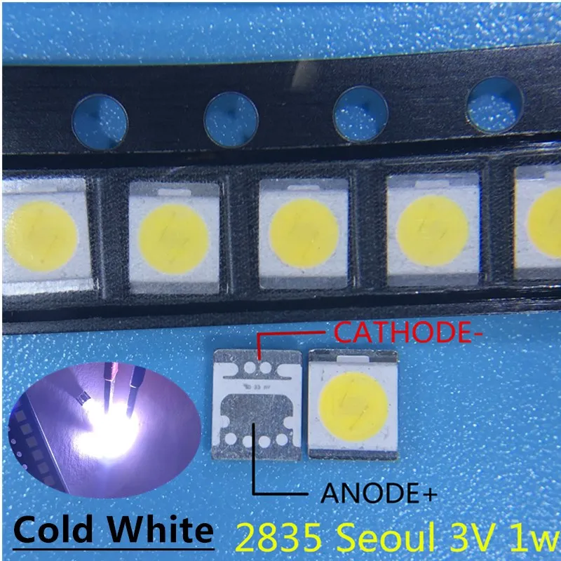 SX 100pcs For SEOUL LED Backlight 1W 3V 3528 2835 131LM Cool white For LED LCD Backlight TV Application LED LCD TV Backlight