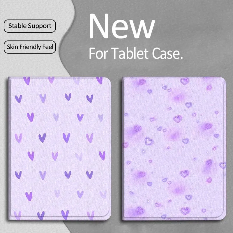 

Purple Green Love Wave Point For Apple iPad Pro Air 13 2 7th 6th 2025 M2 M3 M4 M512.9 13 inch Foldable Tablet Case Gift