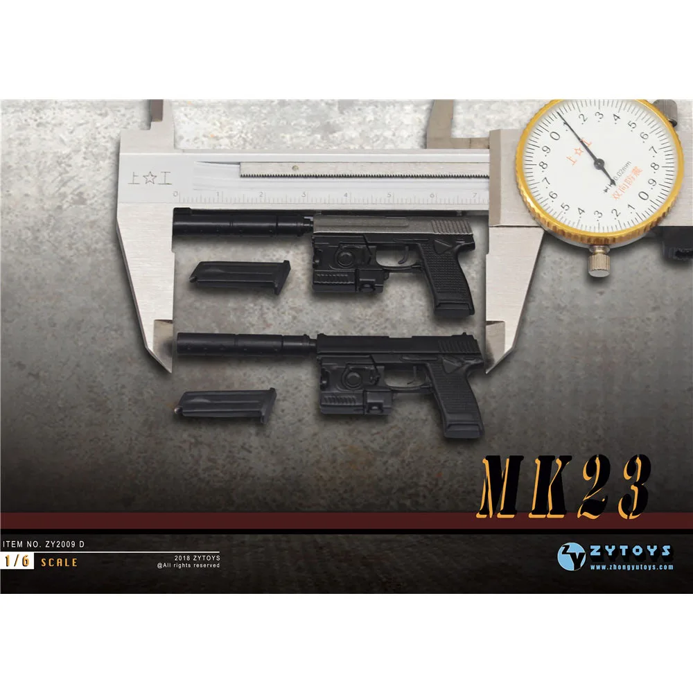 1:6 Scale MK23 Socom Pistol Plastic Military Weapon US Special Operations Forces Model For 12