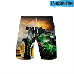 Children's Swimwear Shorts  3d Tractor Trucks  Board Short Kids Beach Shorts Boys Masculina Swimsuit Sports Pants Briefs Boys