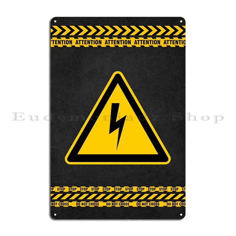 High Voltage Sign Metal Plaque Poster Retro Classic Pub Printed Wall Mural Tin Sign Poster