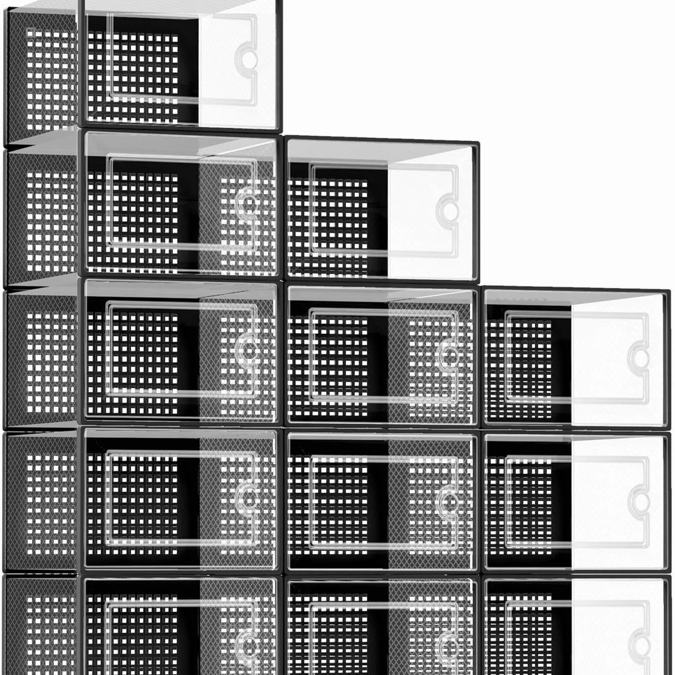 Transparent Shoe Box, Multi-color, Foldable Flip-top Plastic Shoe Storage Box, Dustproof Sneaker Container for Basketball Shoes,