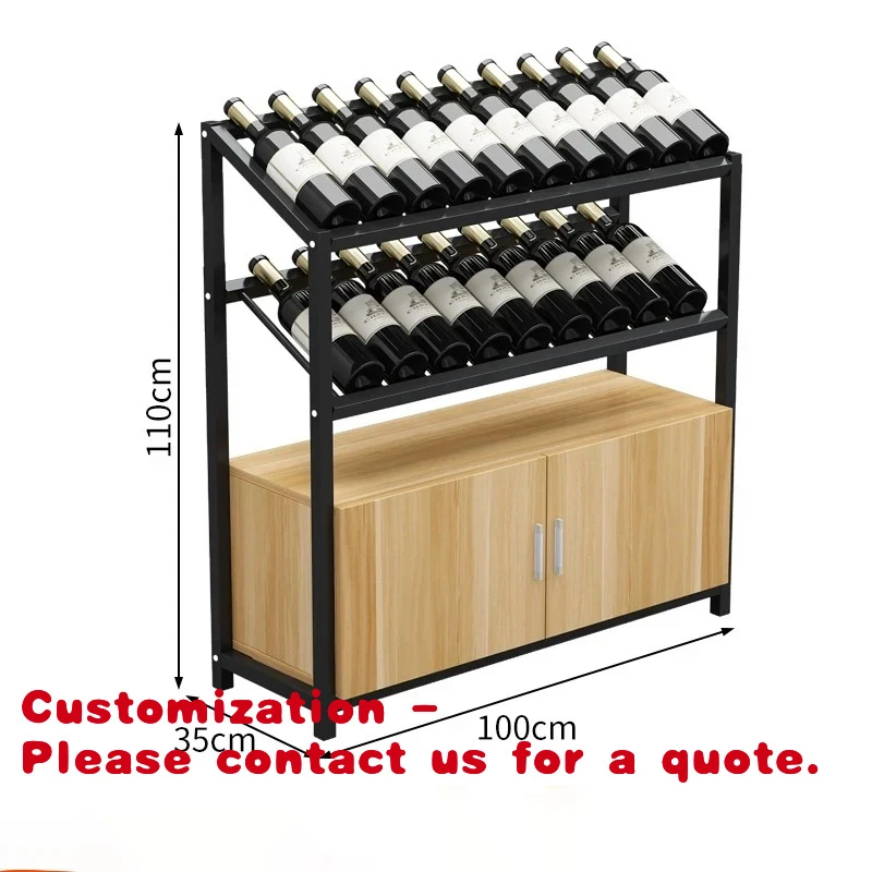 

custom.Custom Steel Wooden Wine Display Stand Adjustable Shelves Durable Freestanding Rack Custom Color Options Baked