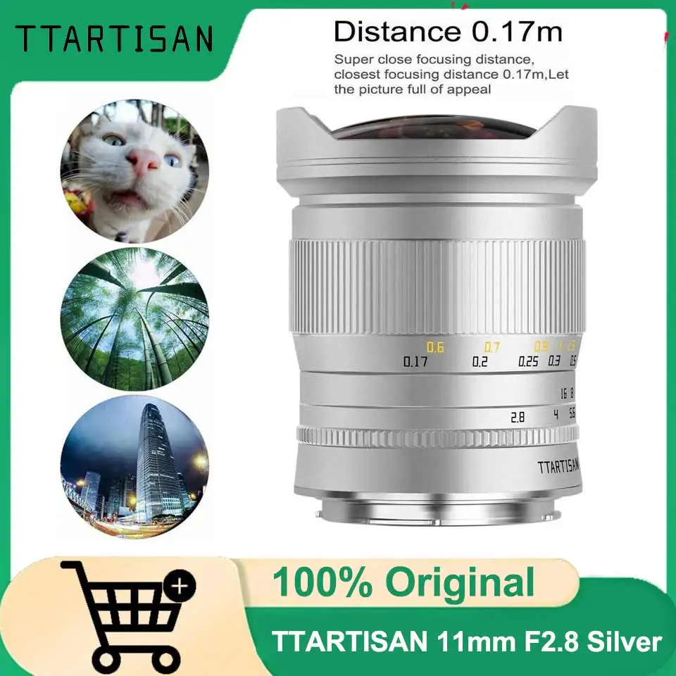 

Объектив TTArtisan 11mm F2.8 Full Frame Fisheye с широким углом обзора, большой апертурой и ручной фокусировкой для камер Sony E, Canon RF, Nikon Z
