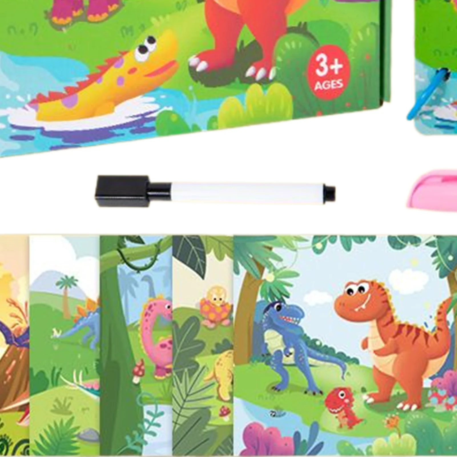 Beginner Watercolor Book Dinosaur Paper Workbook Water Paint Book For Boy Girl Student Toddler Artist Beginner Youth School Home