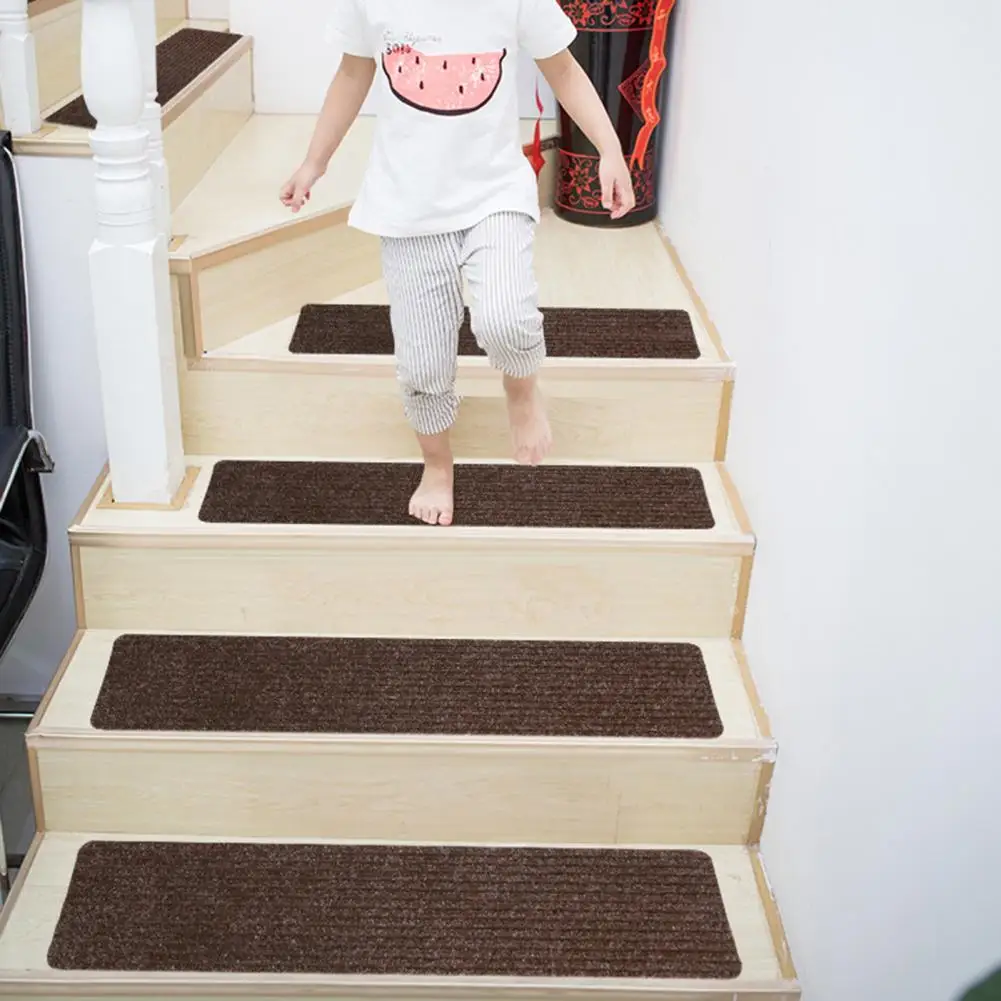 Soft Plush Stair Rugs Non-slip Carpet Stair Treads for Wooden Steps Safety Rug with Soft Plush Comfort Indoor Runner for Kids