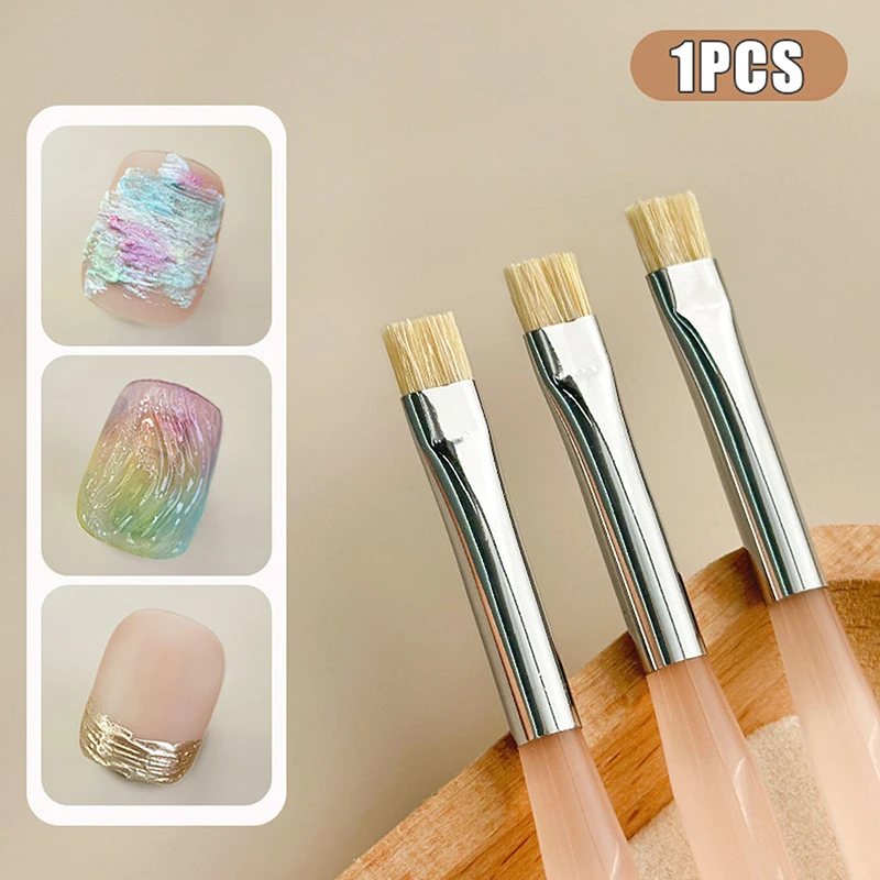 Pincel de textura para arte em unhas, ponta francesa, pincel para terapia de luz, ferramenta de pintura de manicure de plástico, pincel para esmalte