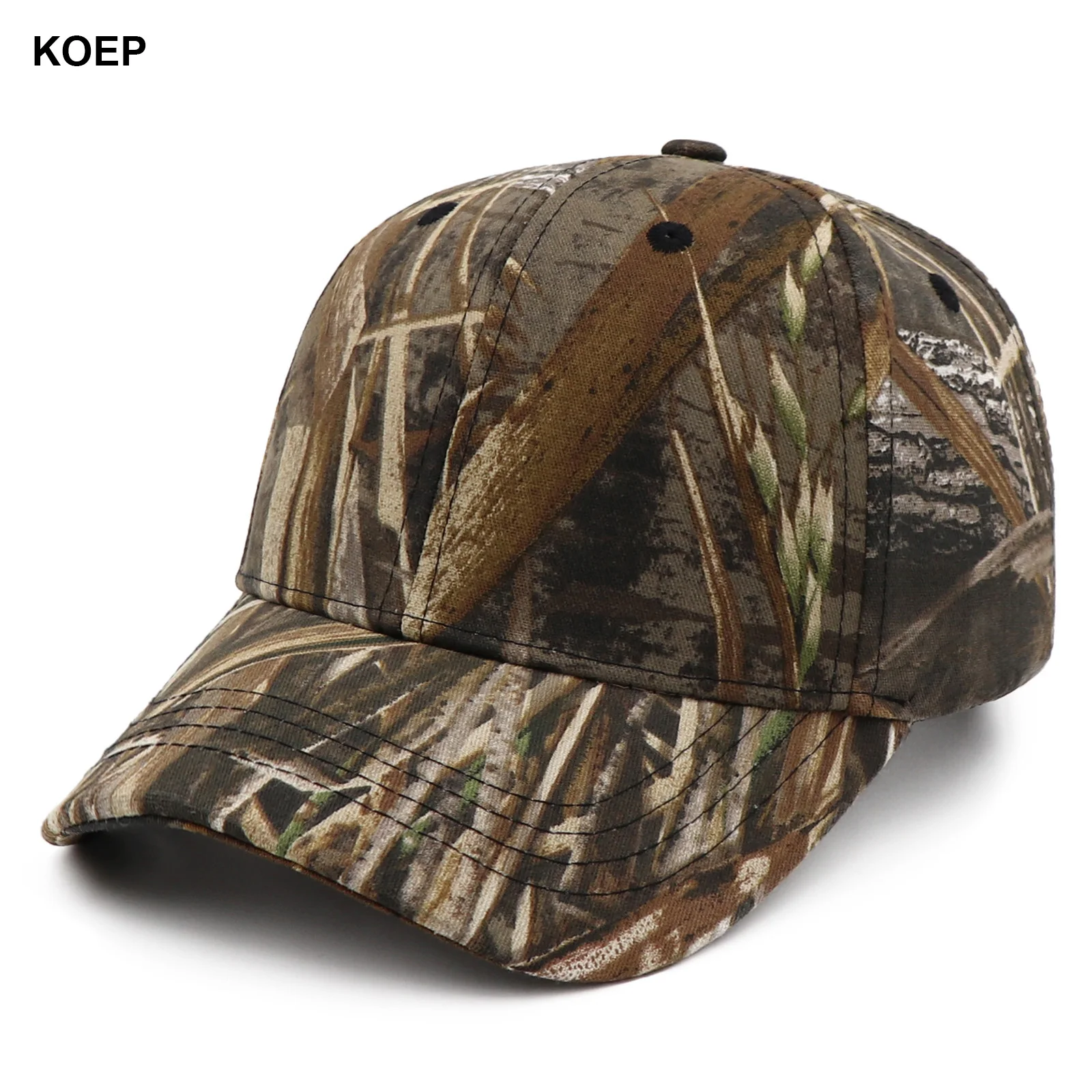 

KOEP Reed камуфляжная хлопковая шляпа Snapback для папы, новая кепка для рыбалки на открытом воздухе с дизайном листьев пульруса для охоты, диких уток KBRT2