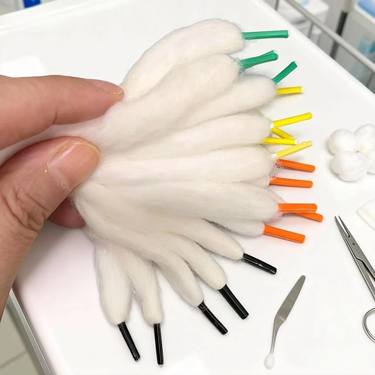 Mecha de tocino de lana de alta calidad de algodón orgánico con cabeza de plástico de 3,0/2,5 mm llena