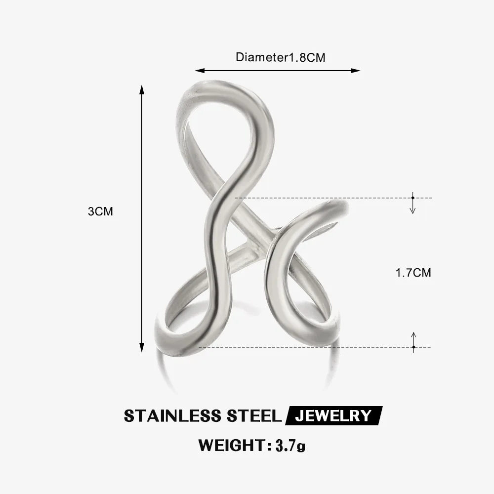 DIEYURO 316L الفولاذ المقاوم للصدأ الذهبي الحد الأدنى مع خطوط متقاطعة حلقة مفتوحة المرأة الجديدة رائجة البيع خاتم هدية براقة