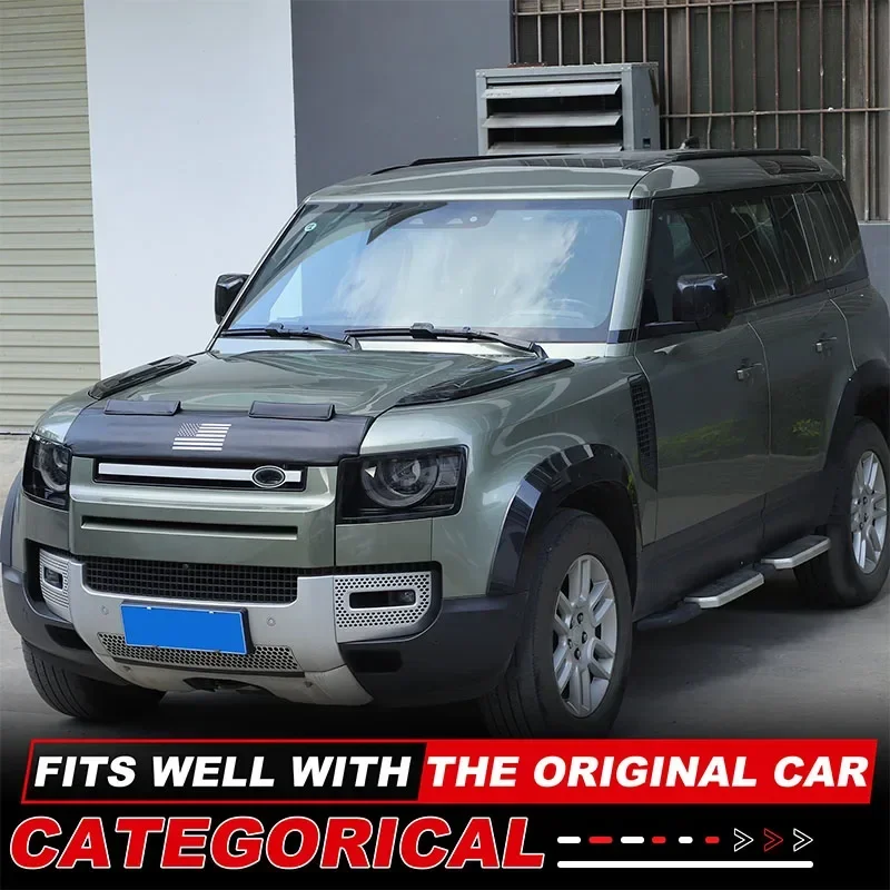 Leather Car Hood Cover Sand Block Stone Deflector Hood Protection Set Car Accessories For Land Rover Defender 90 110 130 2020-25