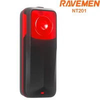 RAVEMEN NT201 Luz trasera de radar de bicicleta Luz trasera inteligente Lámpara de detección de freno Compatible con Garmin Wahoo USB recargable