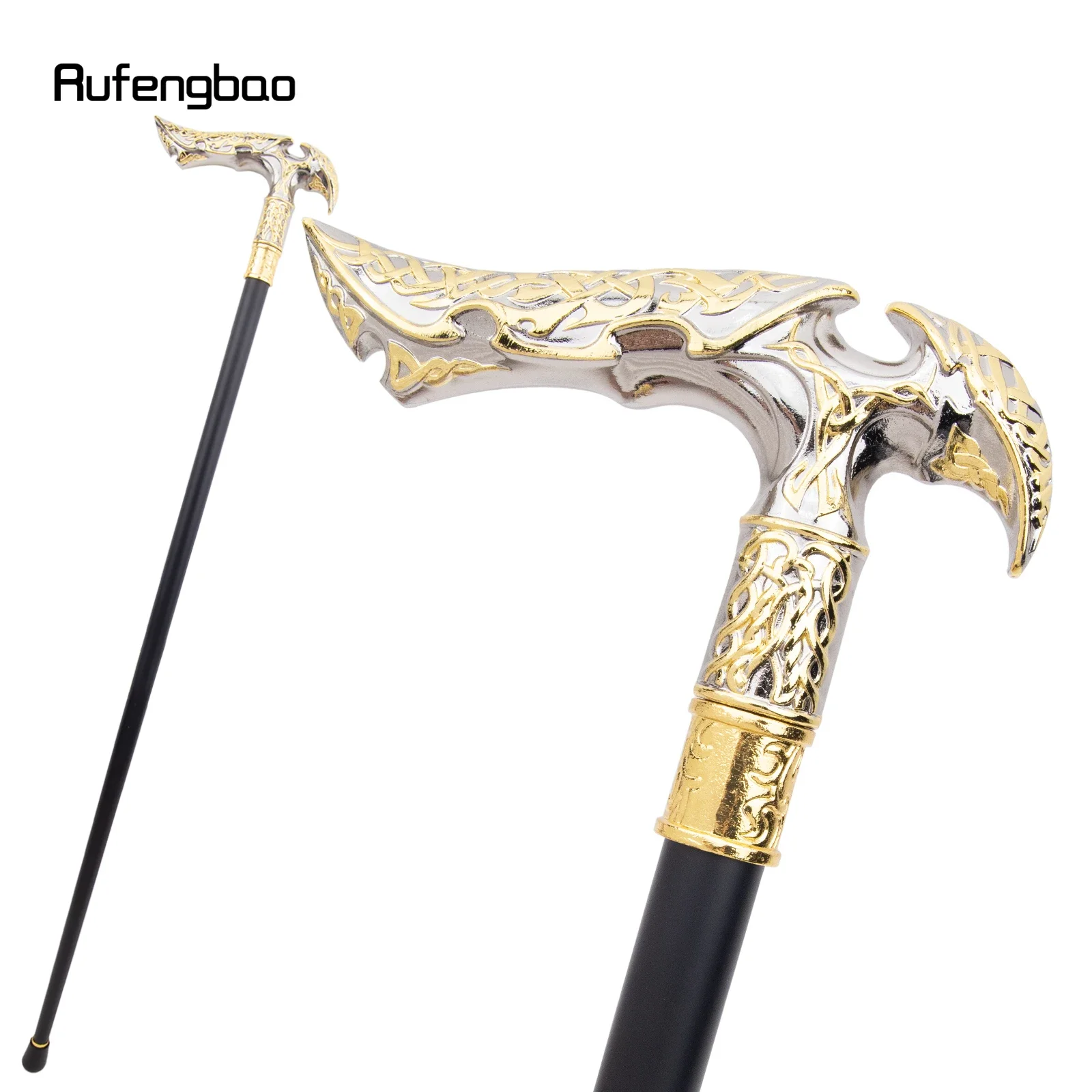 Golden White Luxury Curve Flower Single Joint Walking Stick Decorative Cospaly Fashionable Walking Cane Halloween Crosier 92cm