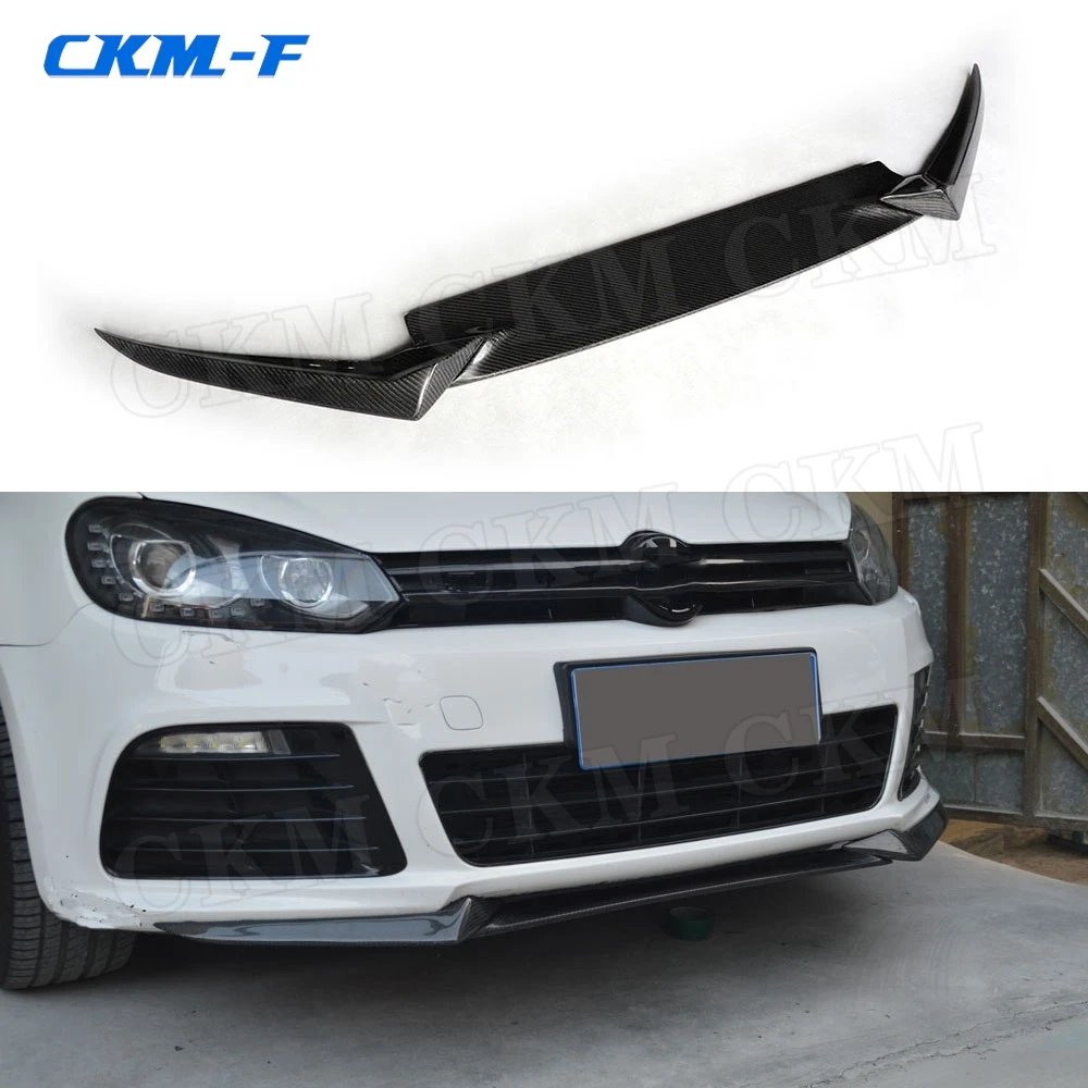 Carbon Fiber Front Lip Chin Trim Spoiler For Volkswagen VW Golf 6 VII MK6 R20 2010-2013 FRP Bumper Guard Car Styling