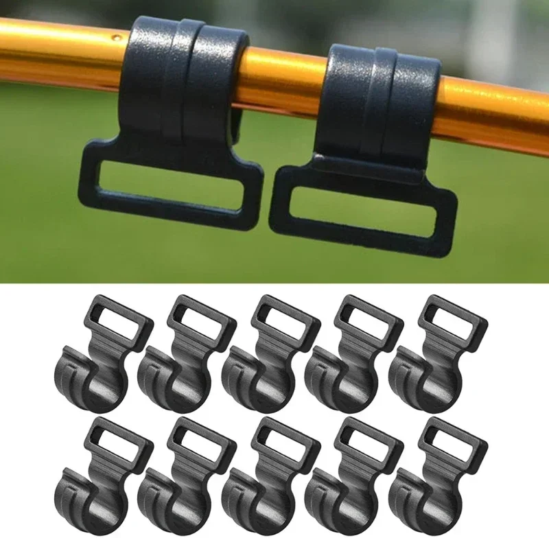 10 Pcs Plastic Outdoor Camping Tent Pole Hooks Buckle Awning Tent Hanger Buckles Hanging Lanyard Clip Hooks Portable Gift