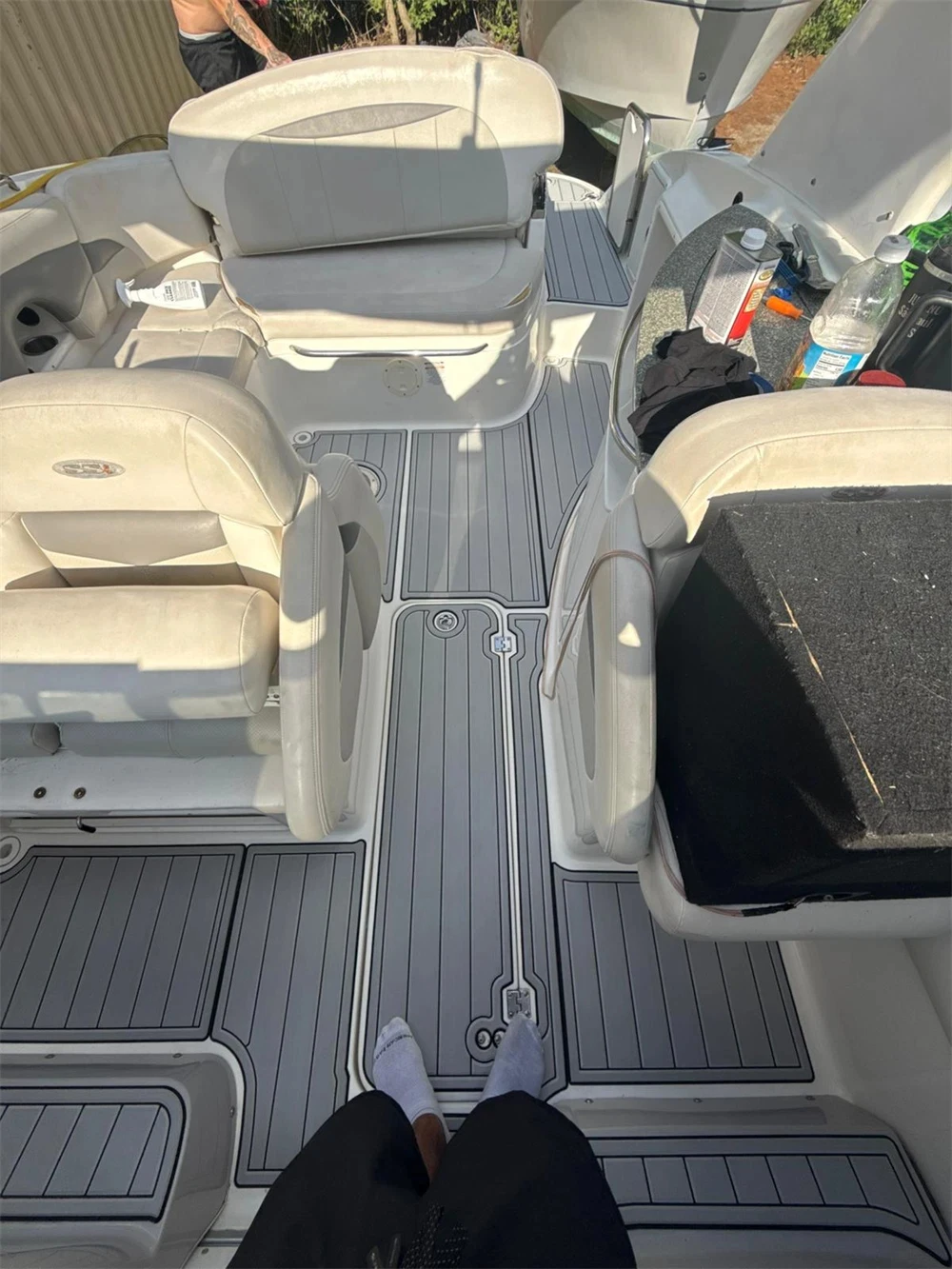 Non-Slip EVA Faux Teak Marine Mat Self-Adhesive 6mm Yacht Cockpit Pad for 2006-2009 Chaparral 275 SSI Boat Decking Easy Install
