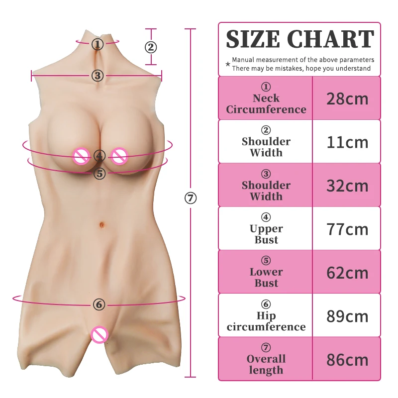 Silicone Bodysuit with Fake Vagina and Breast Forms Big Boobs Male to Female Shapewear For Shemale Drag Queen Cosplay Ladyboy