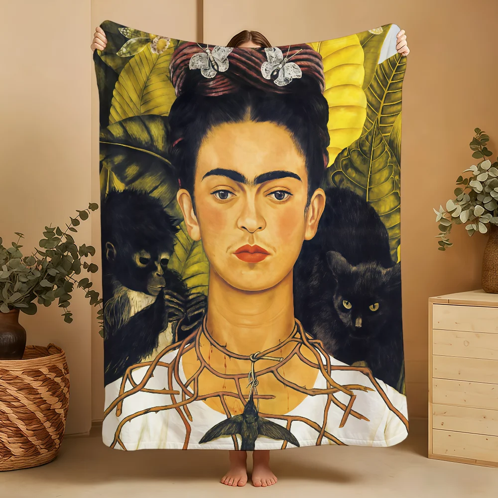 Blanket F-FridaS-ES Throw Super Cosy Plush Living Room Sofa Artwork Couch K-KahloS-ES Childish Birthday Gifts