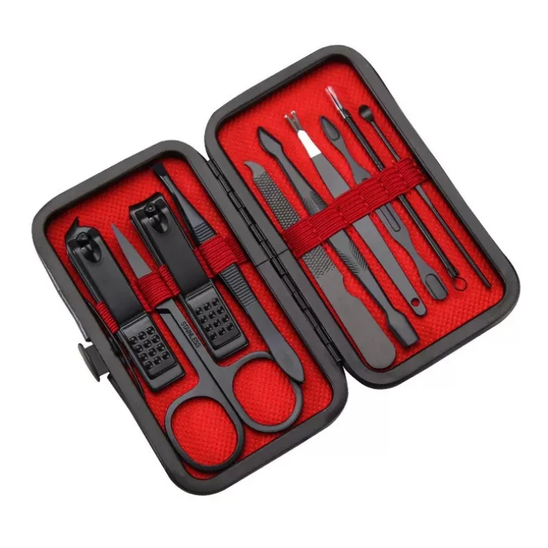 7/10 pçs unisex conjunto de manicure de aço inoxidável com cortador de unhas portátil kit de preparação de viagem tesoura de unhas kit de ferramentas de preparação