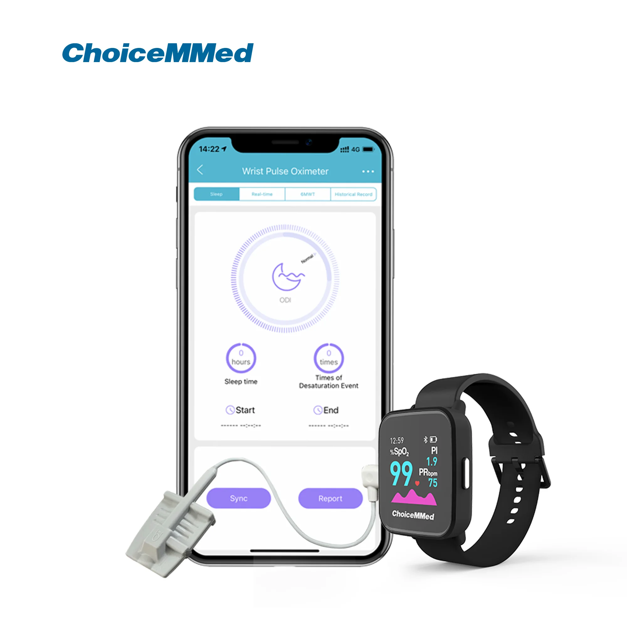 ChoiceMMed W628 Wrist Pulse Oximeter SpO2 PR PI Heart Rate Meter Blood Oxygen Monitor With Bluetooth 24 hours health monitor