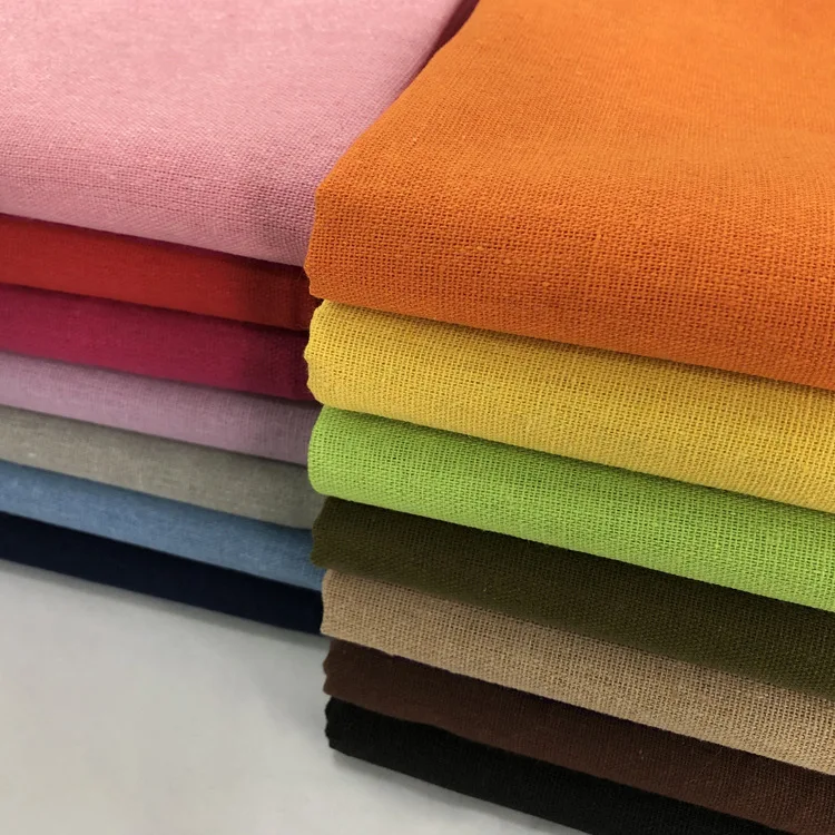 50x150cm Solid Color Linen Cotton Fabric For Needle Embroidery Patchwork Sewing Home Textiles Clothes Fabrc