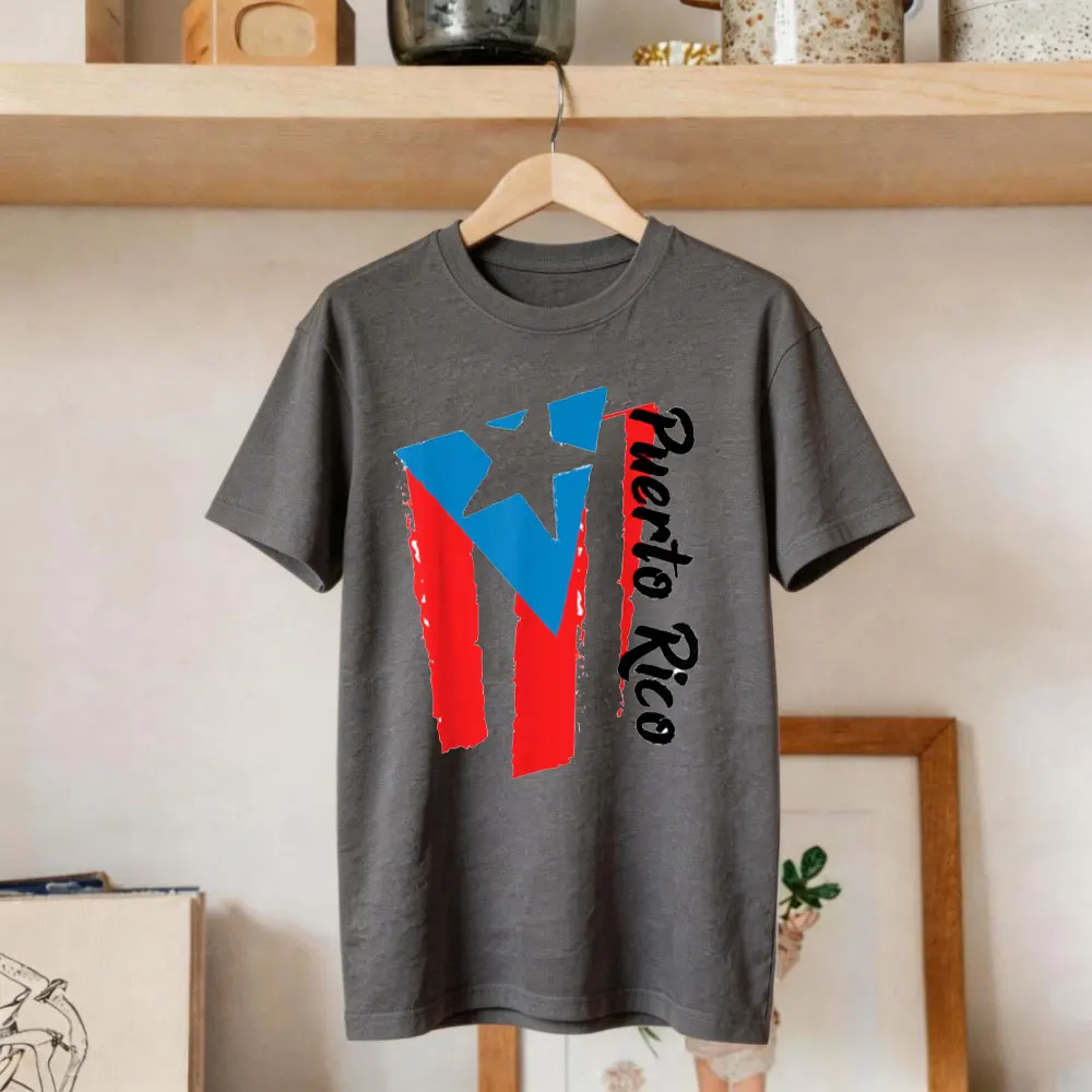 Puerto Rico Flag Hispanic Heritage Month Boricua Rican Retro T-Shirt Fashion Flag Print Clothes Casual Short Sleeve T Shirts