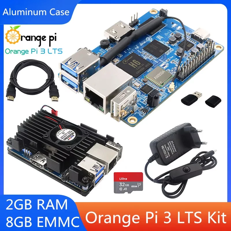 

Orange Pi 3 LTS AllWinner H6 2G RAM 8G EMMC Flash WiFi BT 5.0 Optional Case Run Android 9.0 Ubuntu Debian OS For Orange Pi 3 LTS