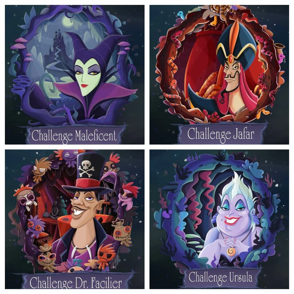 Disney Diamond Painting Villains Cartoon Dr. Facilier Hook Lady Tremaine Ursula Jafar Maleficent Embroidery Mosaic Cross Stitch