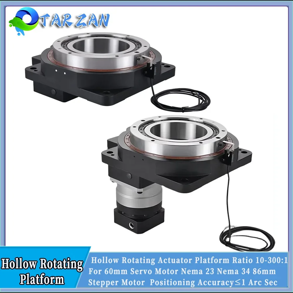 

Hollow Rotating Platform 130mm Bevel Gearbox Planetary Reducer Nema23 Nema34 Replaces DD Motor/Cam Divider 10/18:1 1arcmin