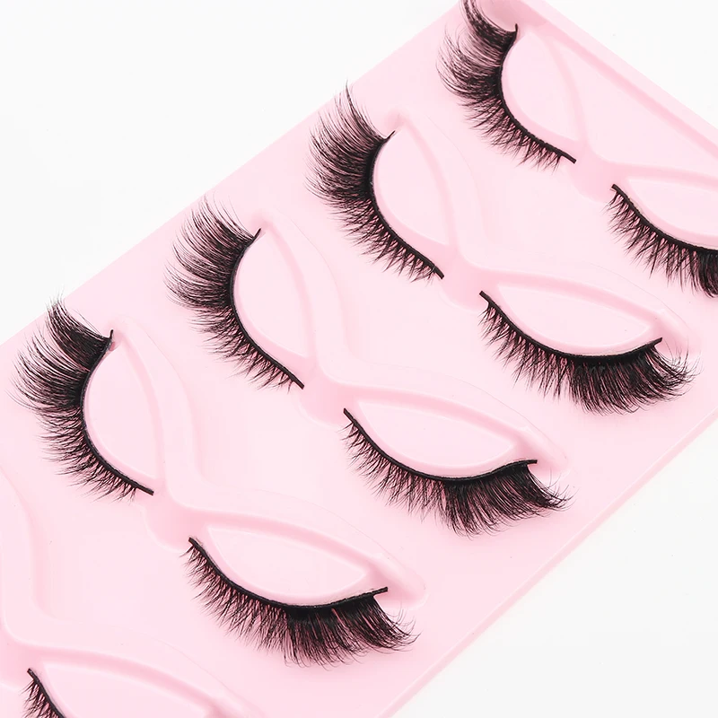 Cat Eye Lashes 5 pairs Faux Mink Eyelashes Natural Soft  False Eyelashes Wispy Mink Lashes Makeup Eyelash Extension Fake Lashes