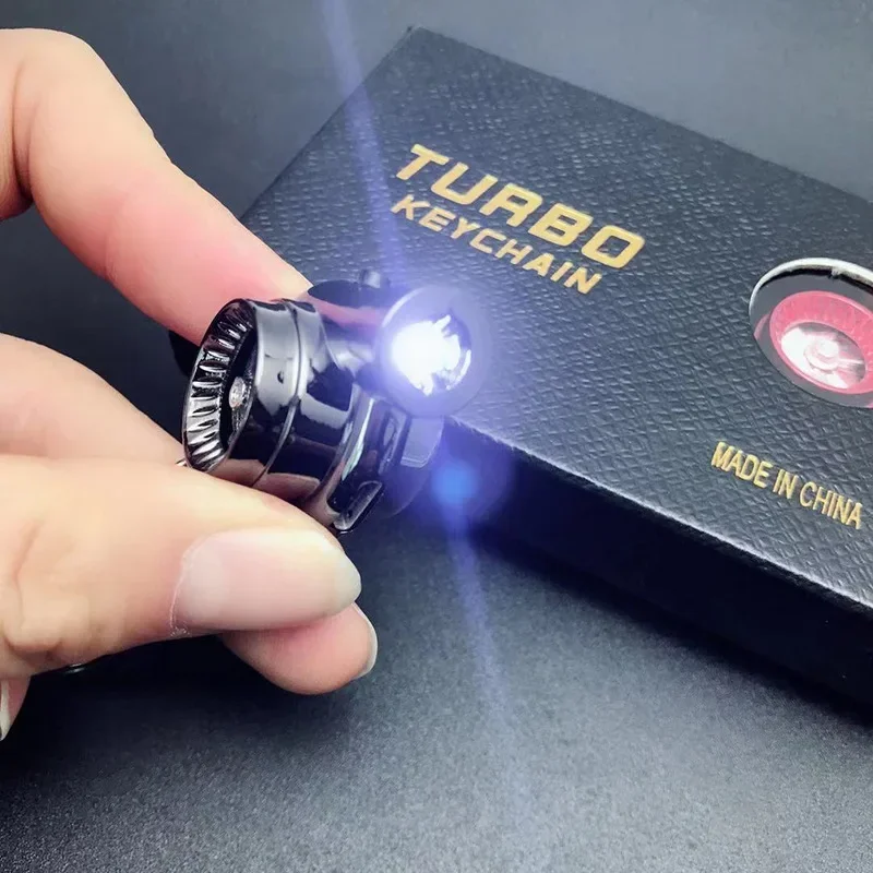 LED Turbo Keychain Turbocharger Creative Glare Mini Flashlight with Sound Ultimate Accessory for Automotive Enthusiasts Gift