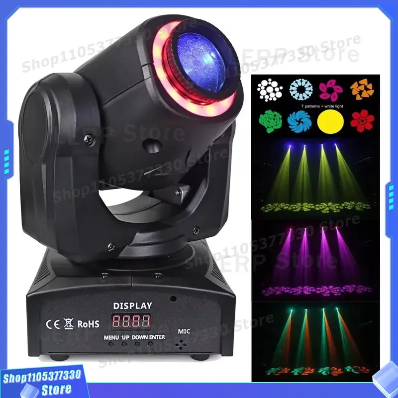 30W 60W LED Moving Head Light RGB Pattern Projection DMX512 Voice Control Auto Mode for DJ Stage Party Club Performance