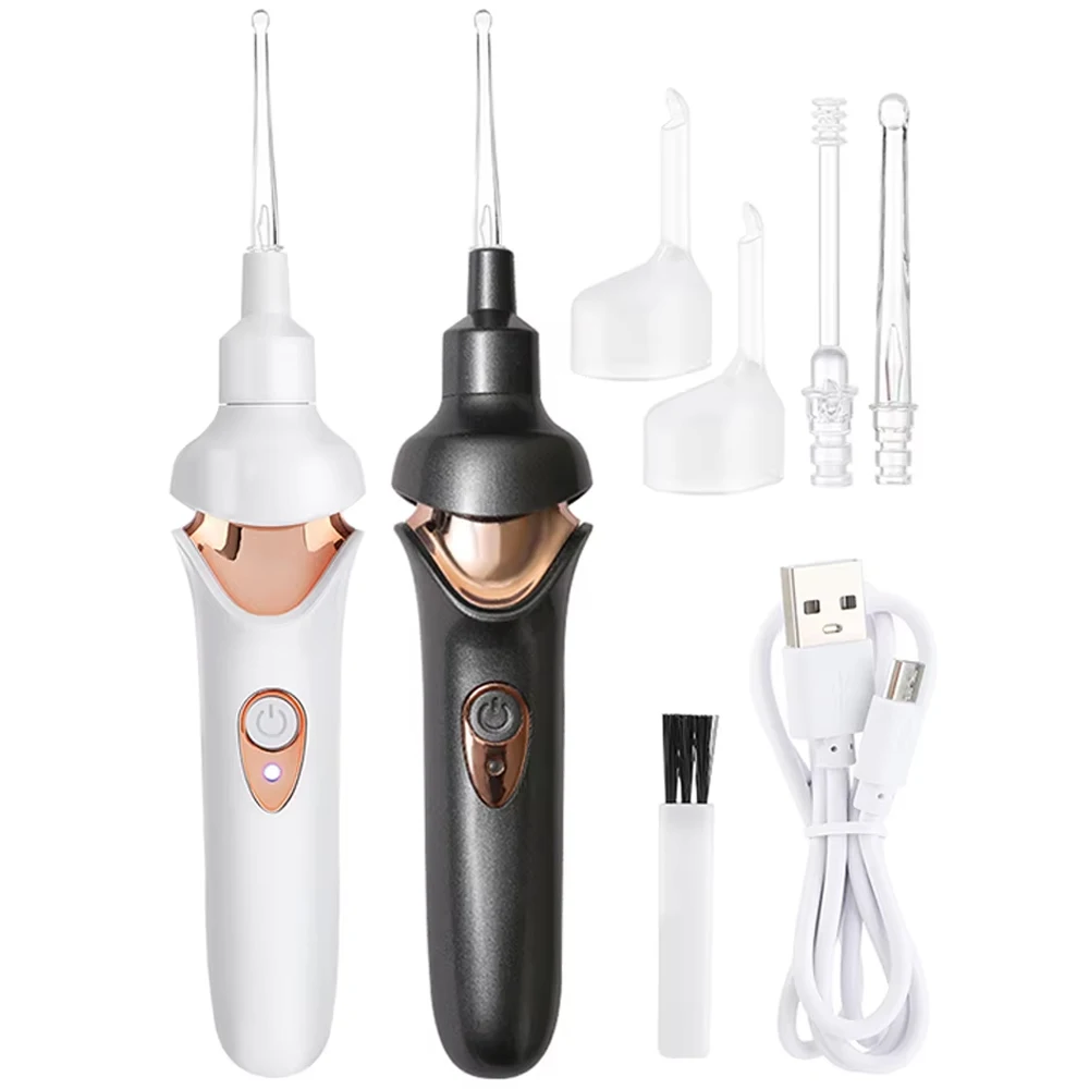 

Luminous Electric Suction Ear Spoon Rechargeable Ear Pick LED Light Visual Ear Cleaner Wax Removal Tool for Children Adults