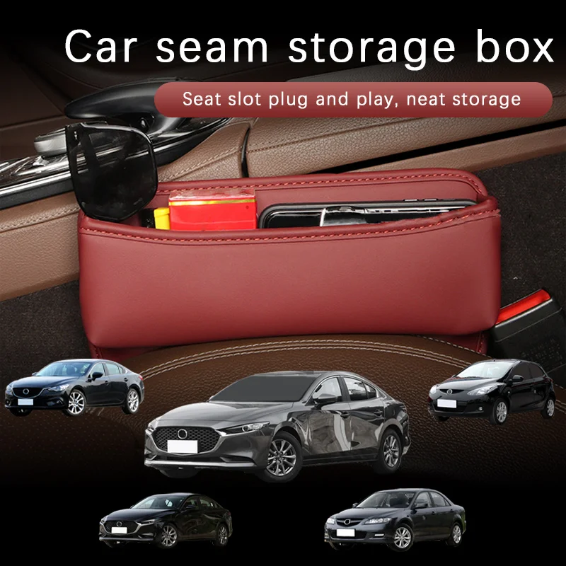 

Leather Car Seat Gap Organizer Multifunction Console Storage Box Car Interior Storage Pocket For Mazda 3 6 Axela Atenza RX8