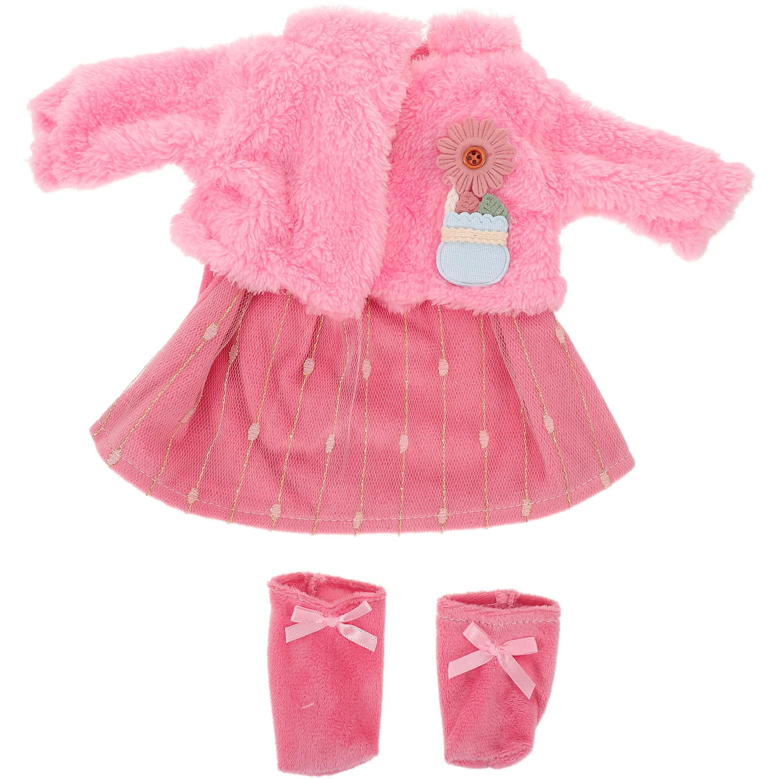 1 セット 1 セット衣類セット 18 インチピンクプリンセススカートバレエダンス衣装誕生日コスチュームアクセサリー