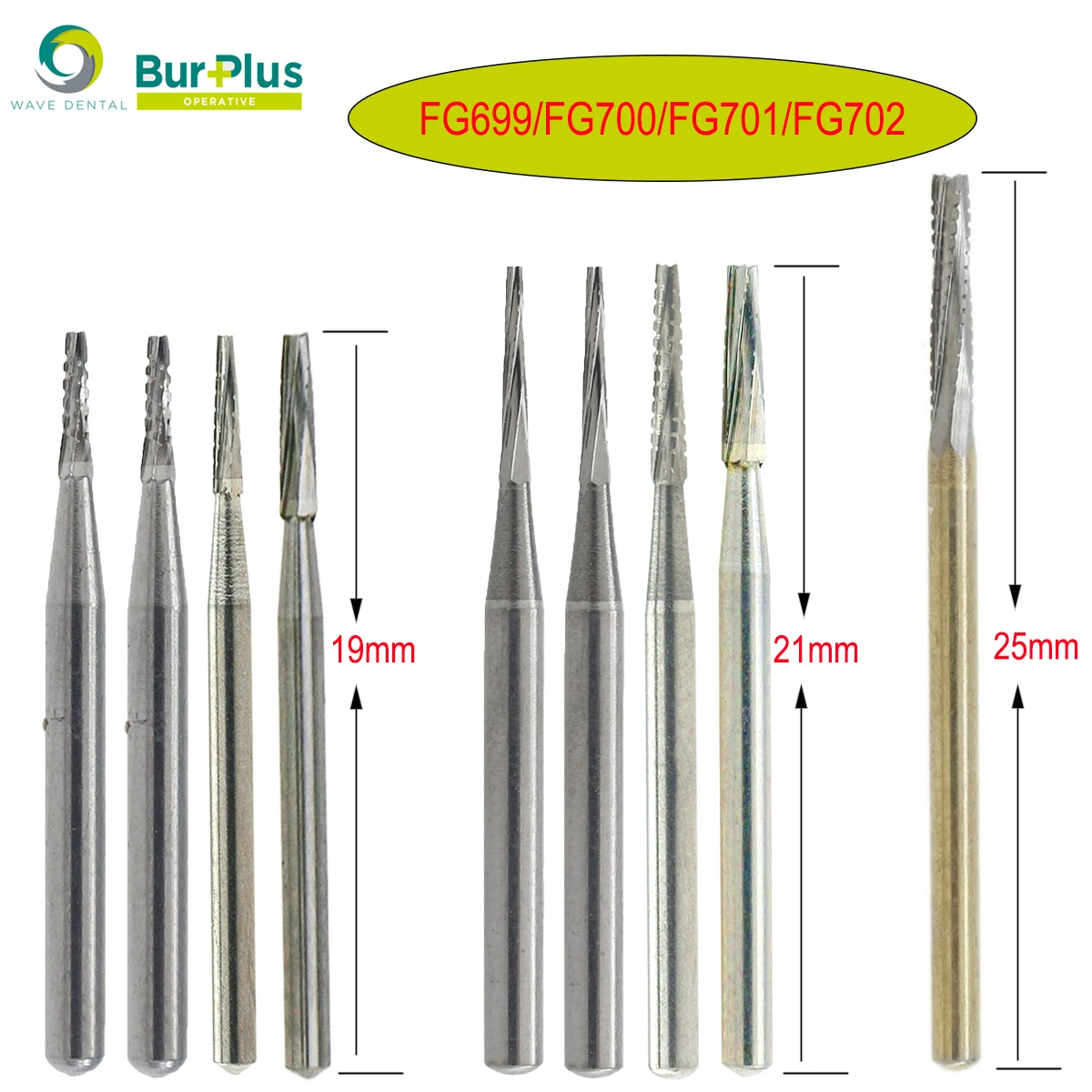 

WAVE Dental Tungsten Carbide Burs Tapered Fissure Cross Cut Head FG Bur Dentistry Drill For High Speed Turbine Handpiece 5pcs