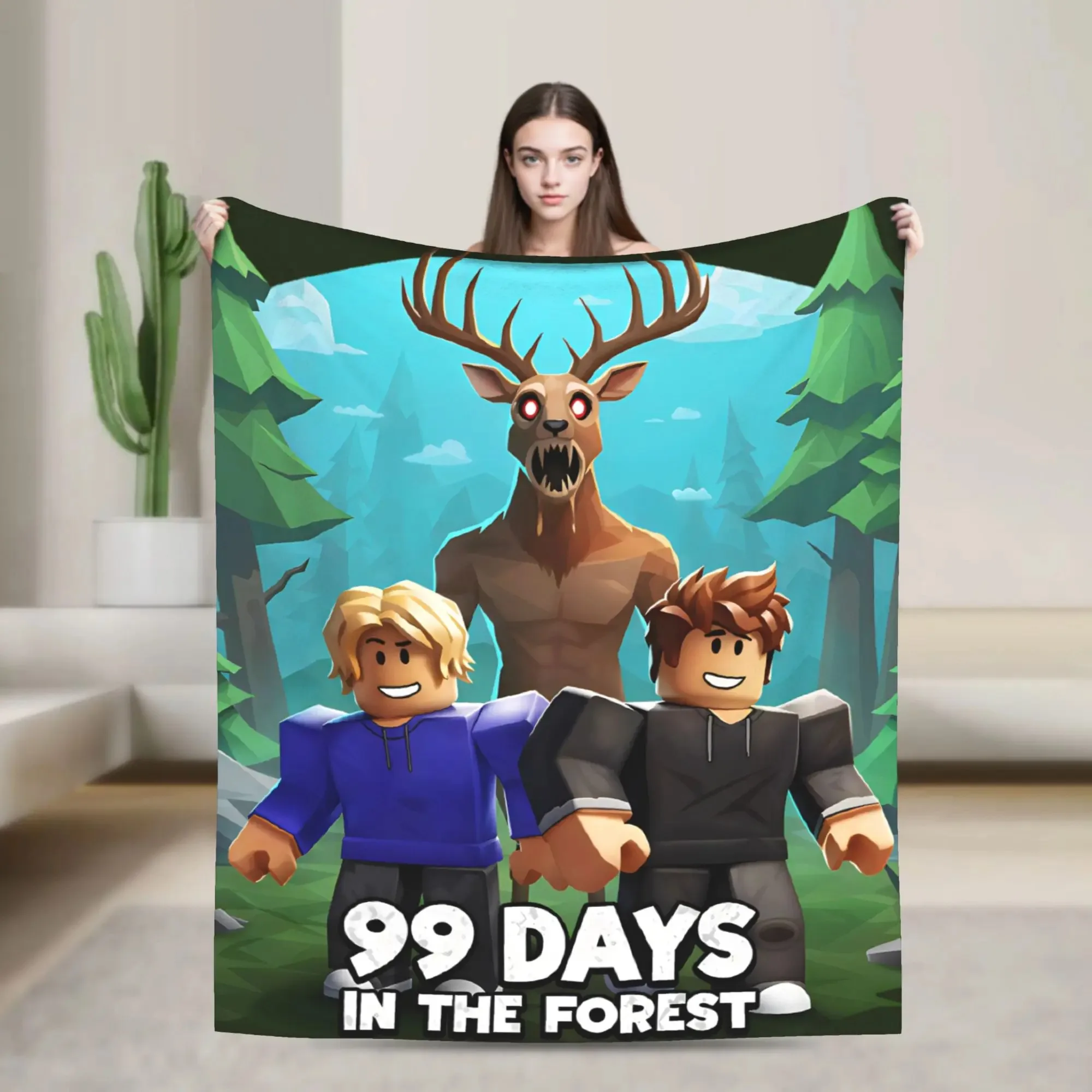 Cobertores de Flanela Super Quentes para Jogos de Sobrevivência na Floresta 99 Noites, Mantas para Sofá, Quarto, Colchas e Cobertores Portáteis para Piquenique