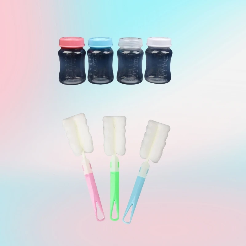 果物と野菜の収納ボトル,新鮮な食品のフリーザーカップ,長いハンドル付きボトル,取り外し可能なソフトスポンジ,ウォーターボトル