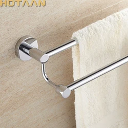 . Chrome Finish Stainless Steel Bathroom Accessory Double Towel Bar Towel Rail Towel Holder 60cm YT-10998