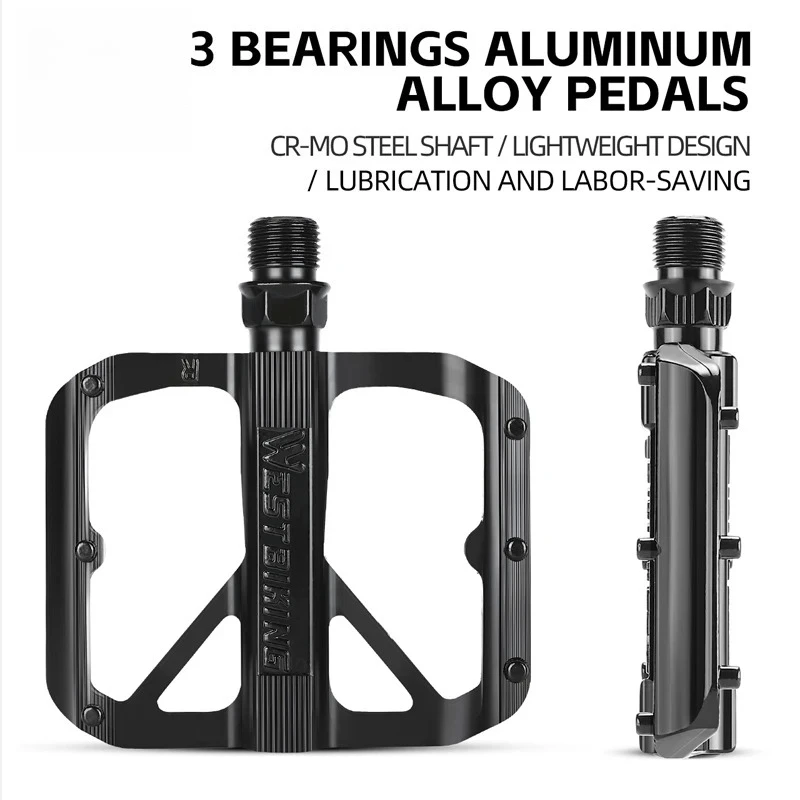 

3 Bearing Aluminum Alloy Pedals Bicycle Lightweight High Strength MTB Road Bike Anti-Slip Sealed Bearing Pedal
